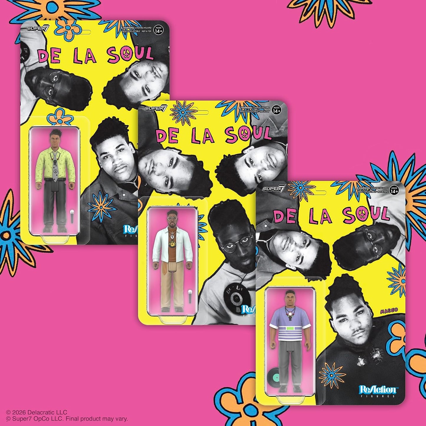 Super7 Reaction Figure De La Soul David Trugoy the Dove Jolicoeur (Me, Myself & I) - 3.75" De La Soul Action Figure with Accessory - Hip Hop Collectibles and Retro Toys
