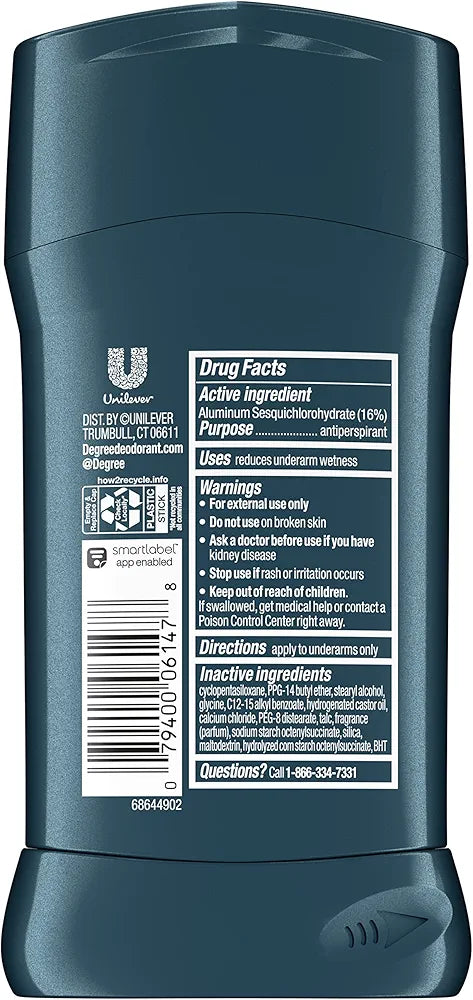 Degree Men Antiperspirant Deodorant Adventure Antiperspirant For Men With MotionSense Technology 2.7 oz, Pack of 4