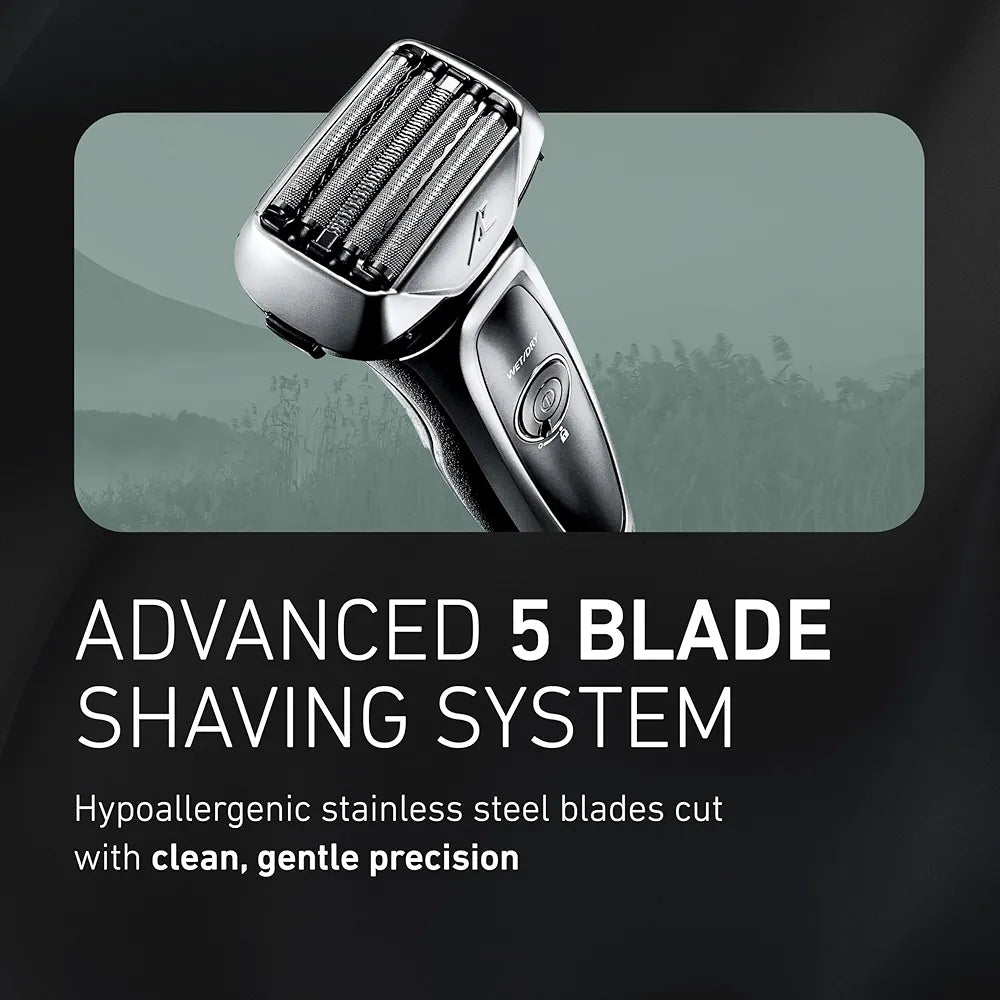 Panasonic ARC5 ES-LV65-S 5-Blade Wet/Dry Electric Shaver for Men with Pop-Up Trimmer, Intelligent Shave Sensor, and Multi-Flex Pivoting Head