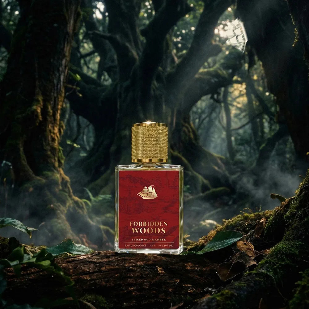 Old Spice Forbidden Woods Eau de Cologne for Men, Spiced Oud & Amber Scent, 3.4 fl oz