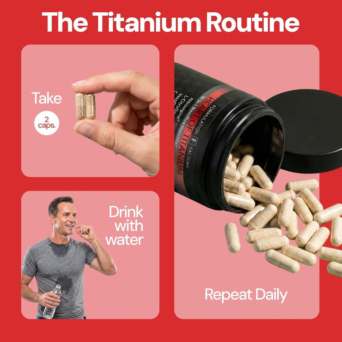 Formulation Factory Heart of Steel Nitric Oxide Supplements for Men & Women, Nitric Oxide Booster for Blood Flow & Circulation with L-Citrulline 1000mg, L-Arginine, CoQ10 & Resveratrol - 120 Capsules
