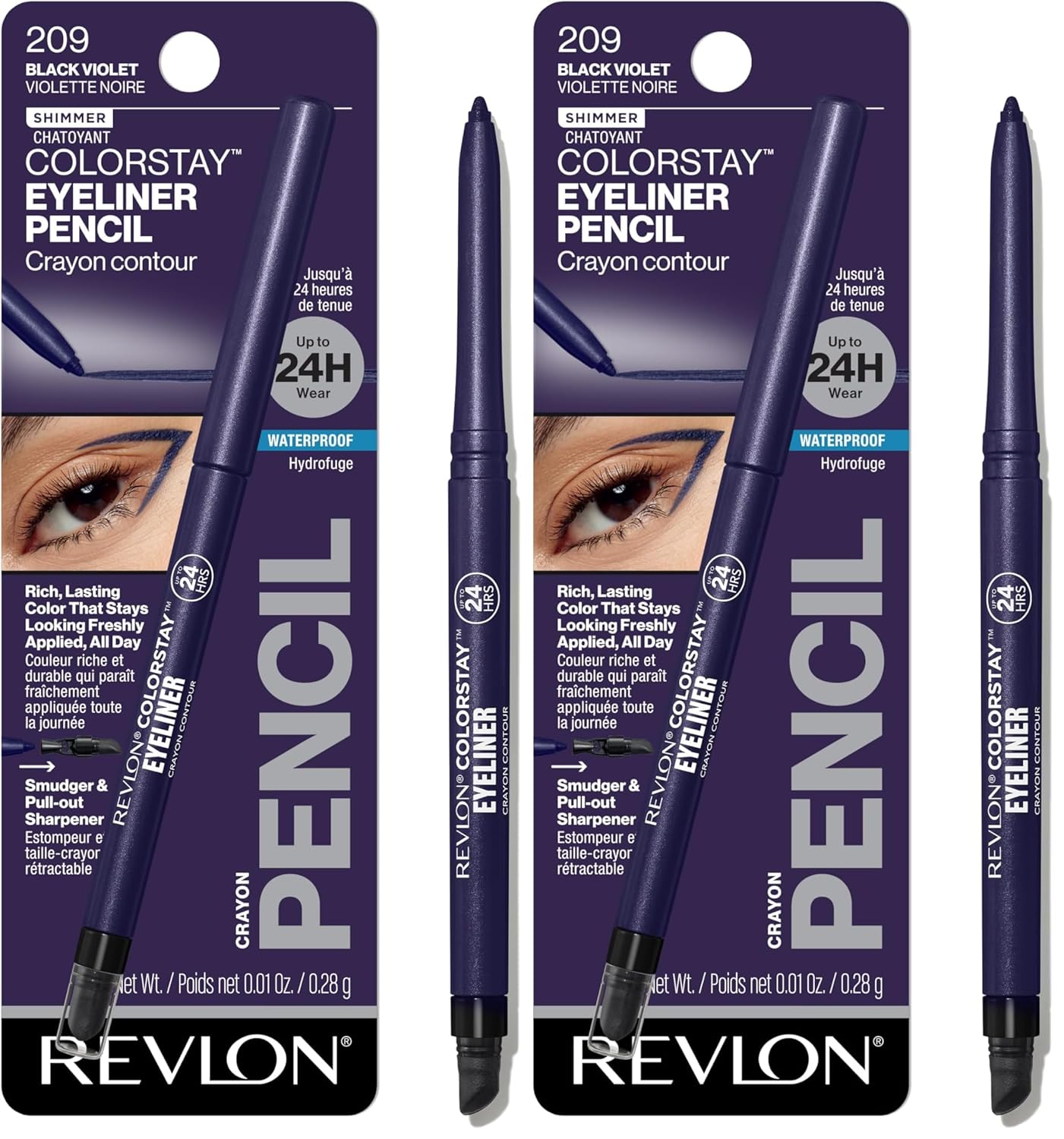 Revlon ColorStay Pencil Waterproof Eyeliner, Smudge-Proof, Eye Makeup with Built-In Sharpener, Long-Lasting, Matte Finish, 202 Black Brown, 0.01 oz | Waterproof pencil eyeliner with built-in sharpener. Smudge-proof, long-lasting, intense matte color.