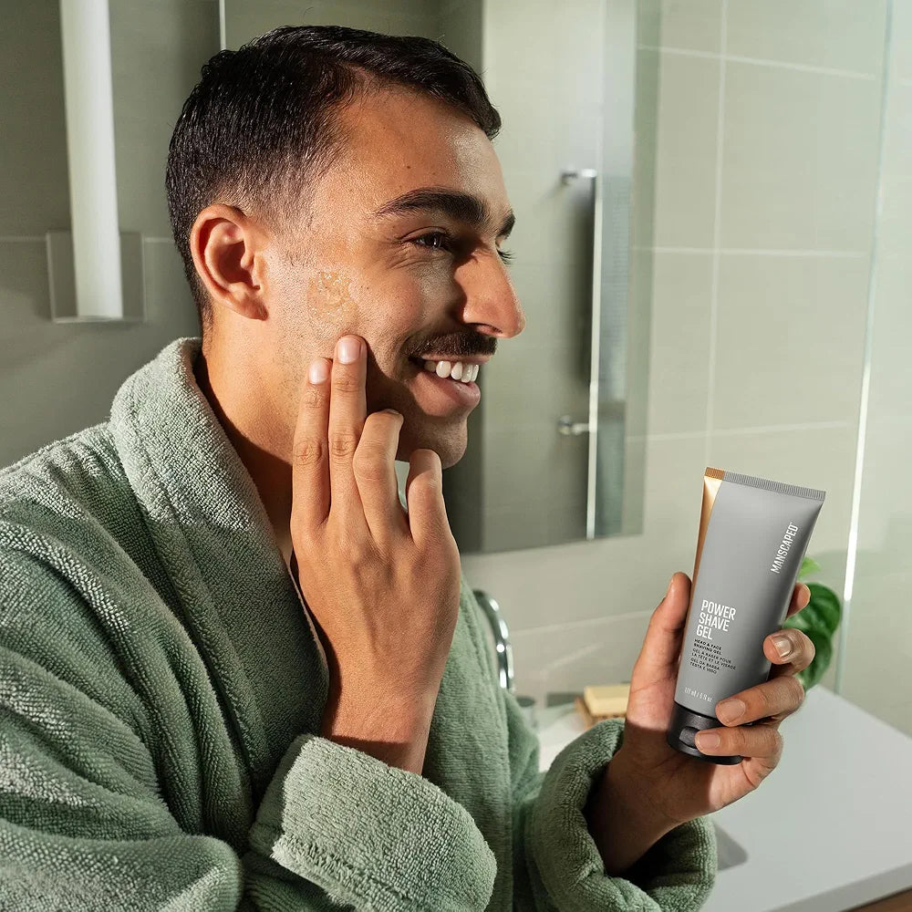 MANSCAPED The Plow 2.0 Safety Razor and Power Shave Gel Face Shaving Bundle