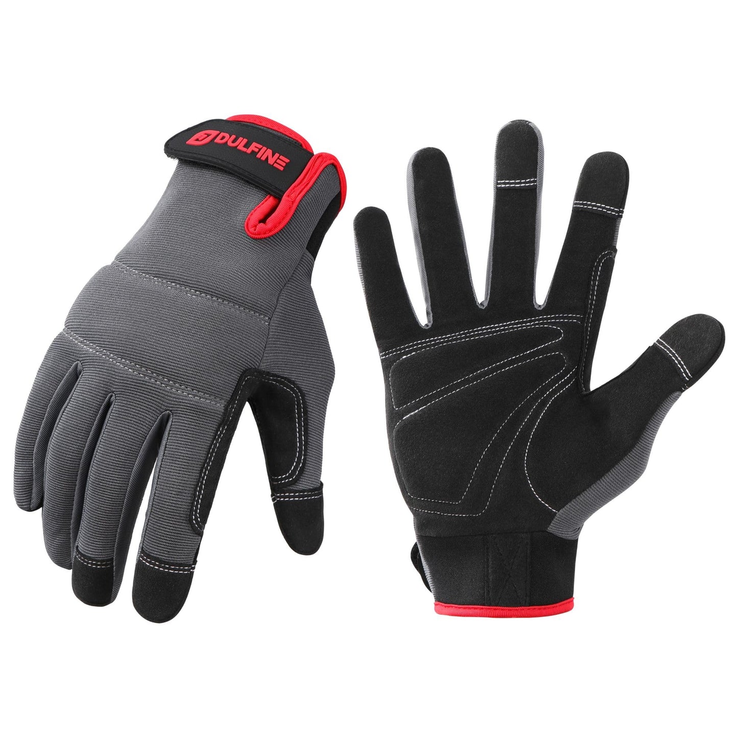 DULFINE Flex Grip Mechanic 1 Pair Pack Work Gloves for Women Pink M | Fit-Padded Knuckles & Palm, Touch Screen, Flexible, Breathable, Ideal for Gardening Yardwork Warehouse