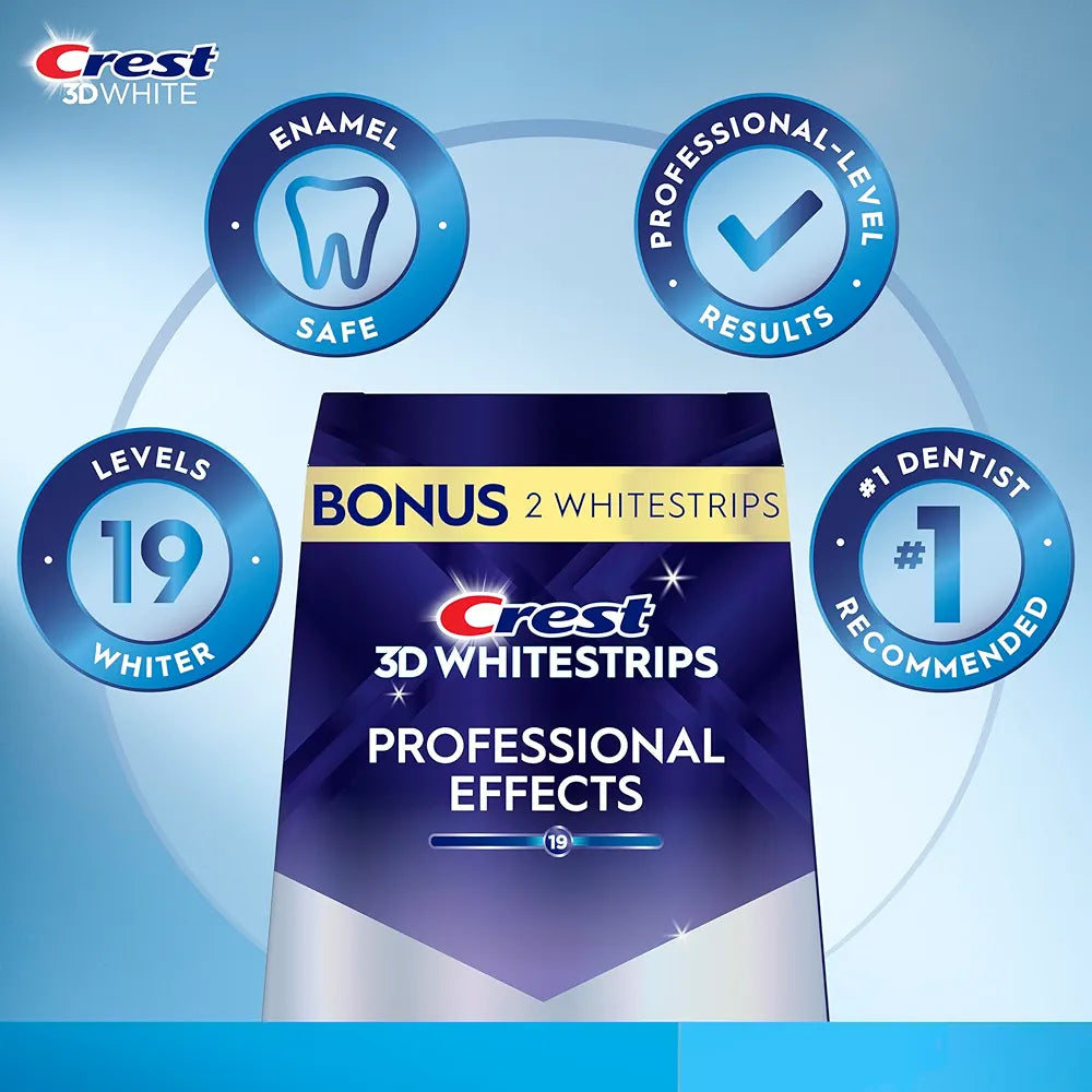 Crest 3D Whitestrips Professional Effects – Teeth Whitening Kit, 22 Treatments , Each with 1 Upper/1Lower, 44 Strips – Crest 3DWhite Teeth Whitening Strips