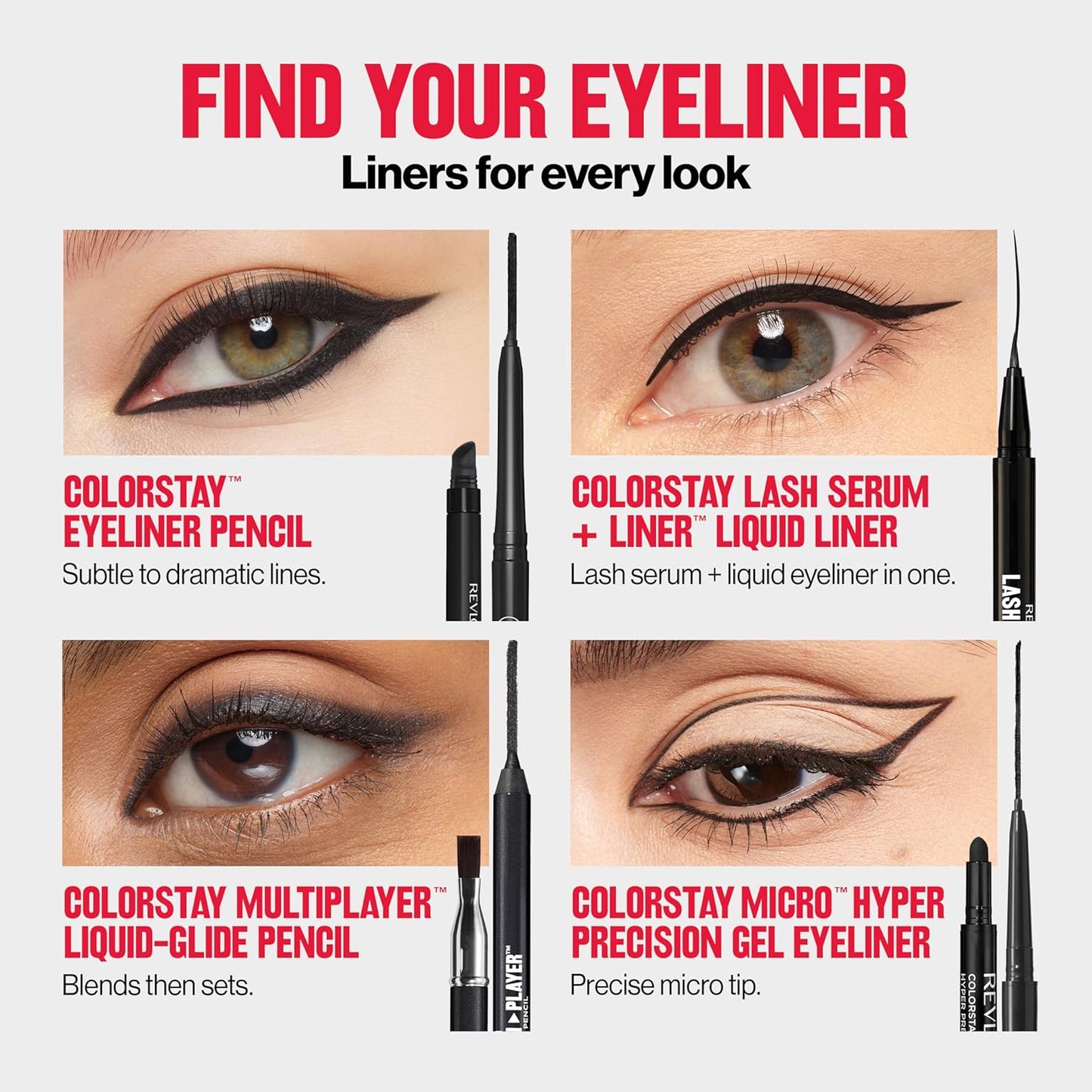 Revlon ColorStay Pencil Waterproof Eyeliner, Smudge-Proof, Eye Makeup with Built-In Sharpener, Long-Lasting, Matte Finish, 202 Black Brown, 0.01 oz | Waterproof pencil eyeliner with built-in sharpener. Smudge-proof, long-lasting, intense matte color.