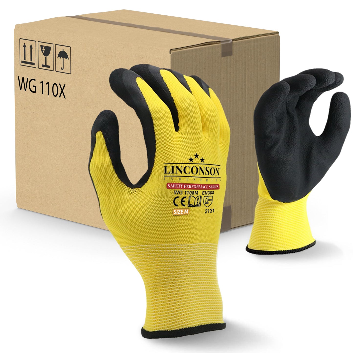linconson 12 Pack Safety Performance Series Construction Mechanics Work Gloves