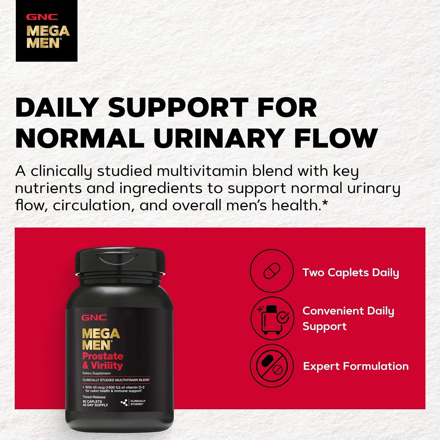 GNC Mega Men Prostate and Virility Multivitamin for Men, Supports Optimal Sexual Health and Prostate Health, 90 Count