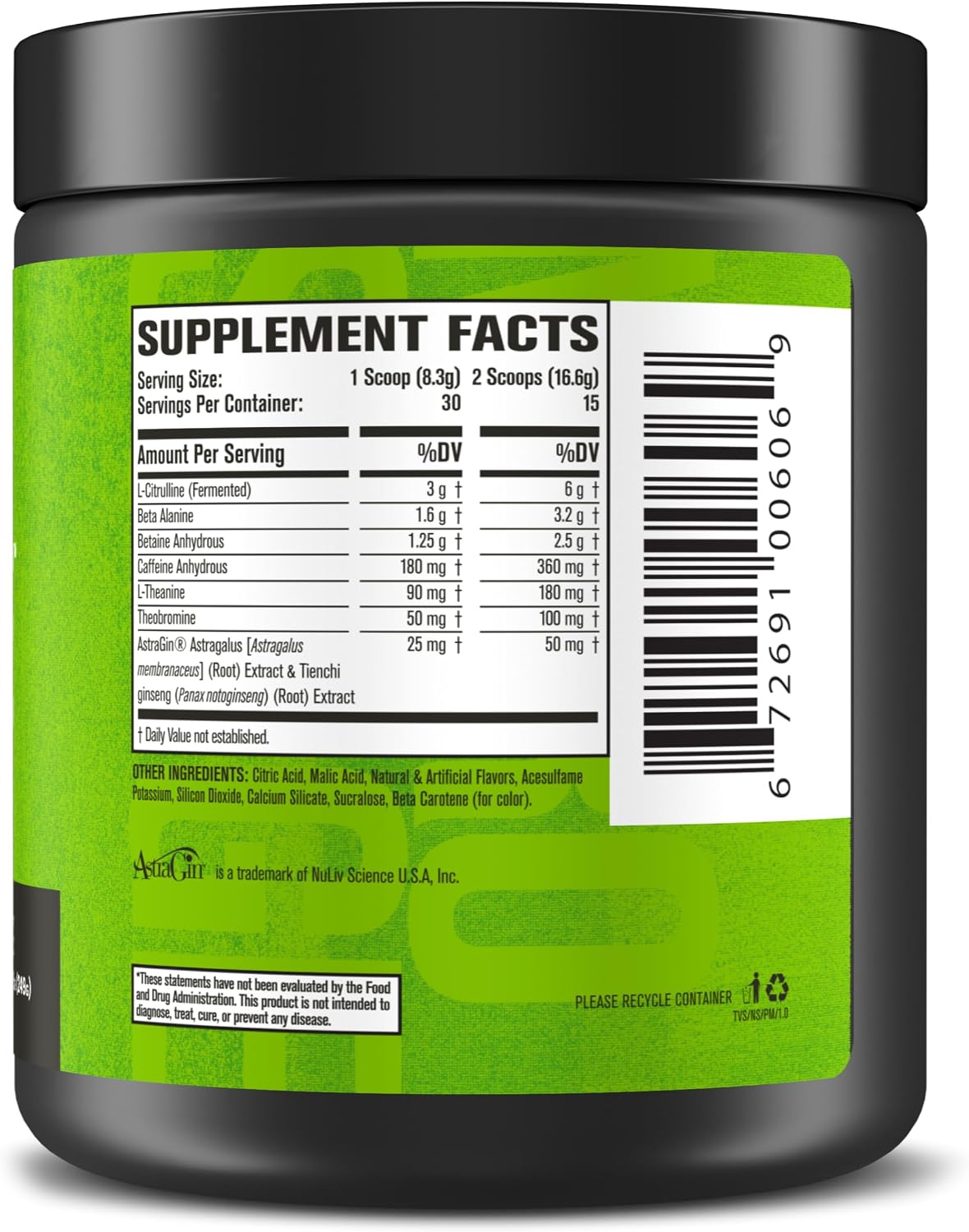 Jacked Factory NITROSURGE Pre Workout Supplement - Endless Energy, Instant Strength Gains, Clear Focus, Intense Pumps - NO Booster & Preworkout Powder with Beta Alanine - 30 Servings, Cherry Limeade