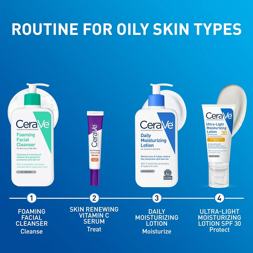 CeraVe Daily Moisturizing Lotion for Dry Skin, Body Lotion & Face Moisturizer with Hyaluronic Acid and Ceramides, Daily Moisturizer, Fragrance Free, Oil-Free, 19 Ounce