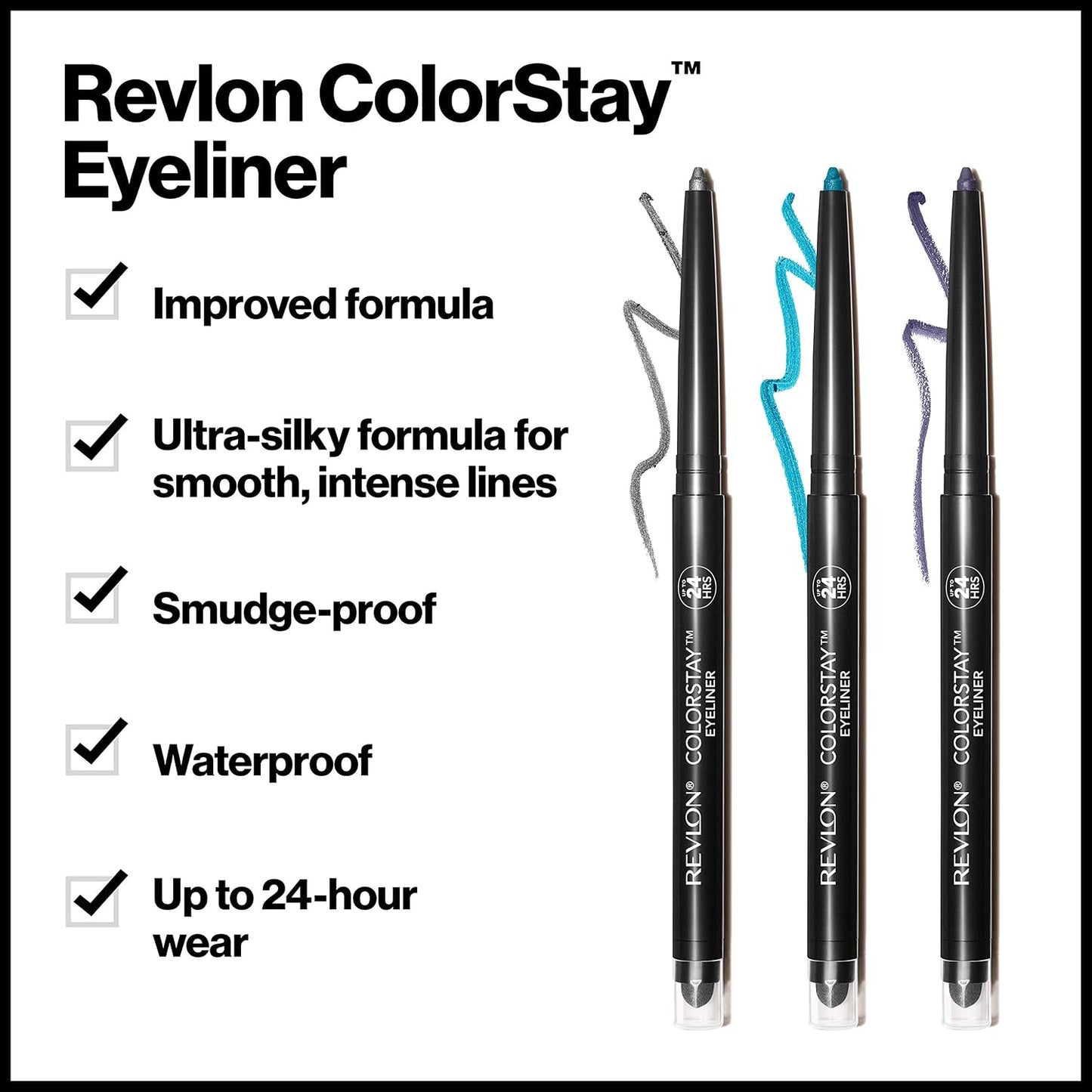 Revlon ColorStay Pencil Waterproof Eyeliner, Smudge-Proof, Eye Makeup with Built-In Sharpener, Long-Lasting, Matte Finish, 202 Black Brown, 0.01 oz | Waterproof pencil eyeliner with built-in sharpener. Smudge-proof, long-lasting, intense matte color.