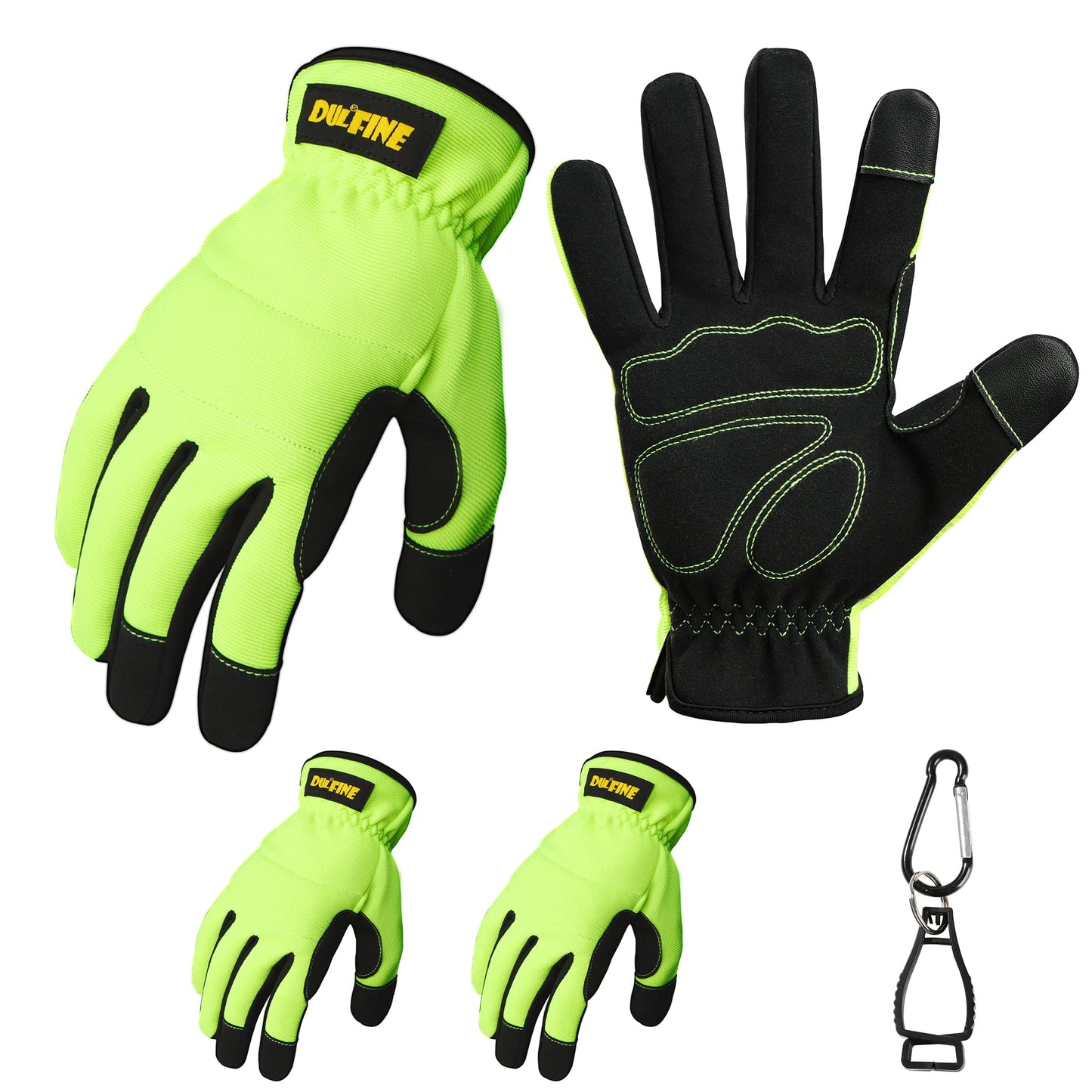DULFINE Flex Grip Mechanic 1 Pair Pack Work Gloves for Women Pink M | Fit-Padded Knuckles & Palm, Touch Screen, Flexible, Breathable, Ideal for Gardening Yardwork Warehouse