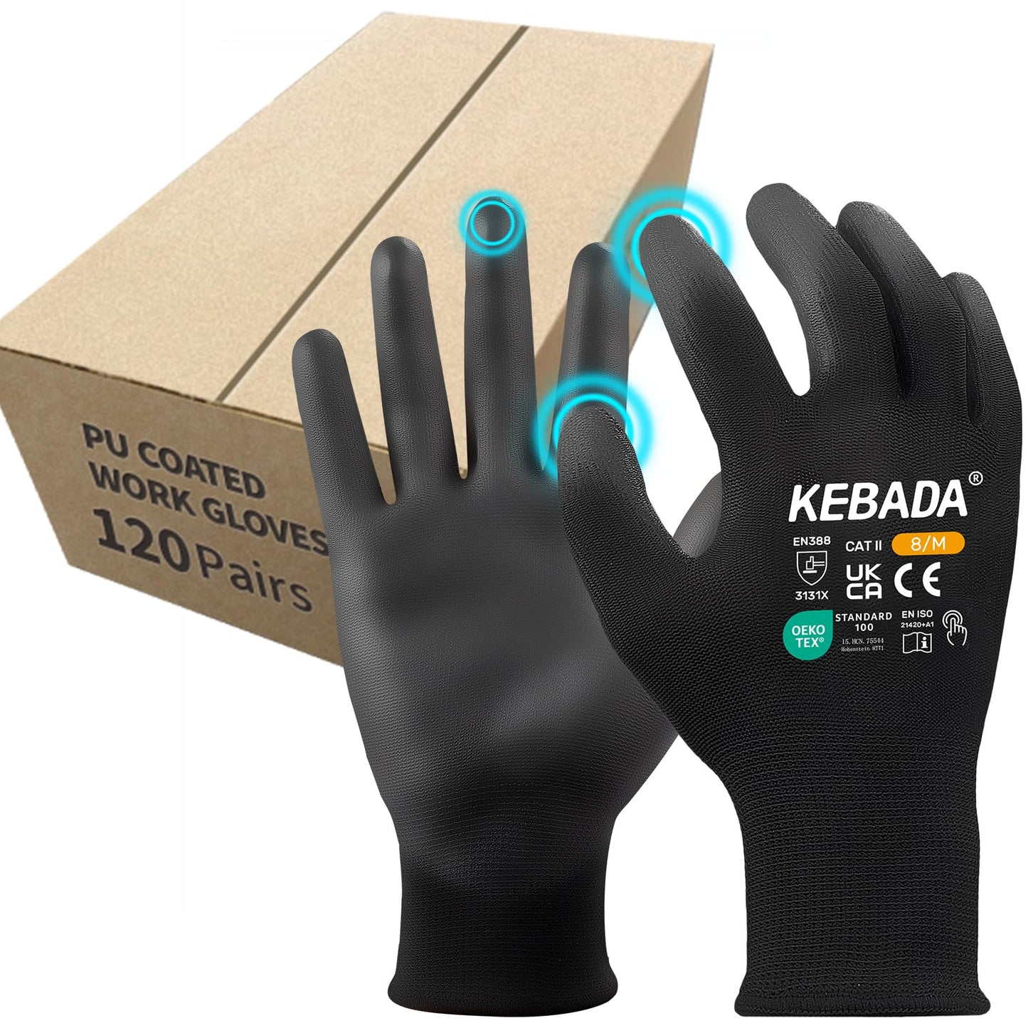 W1 Safety Work Gloves for Men & Women, Touchscreen, PU Coated | 12 Pairs, Gray, Breathable Seamless Knit, Lightweight, Secure Grip. Ideal for Warehouse, Construction, Gardening & Mechanics