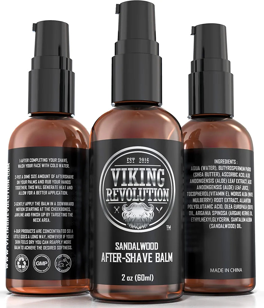 Viking Luxury Sandalwood After-Shave Balm: Soothing Moisturizer for Razor Burn Relief