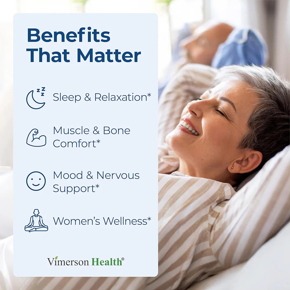 Vimerson Health Magnesium Glycinate 200mg for Sleep, Relaxation & Muscle Support – Chelated, Bioavailable, Vegan and Gentle on Stomach – 60 Capsules