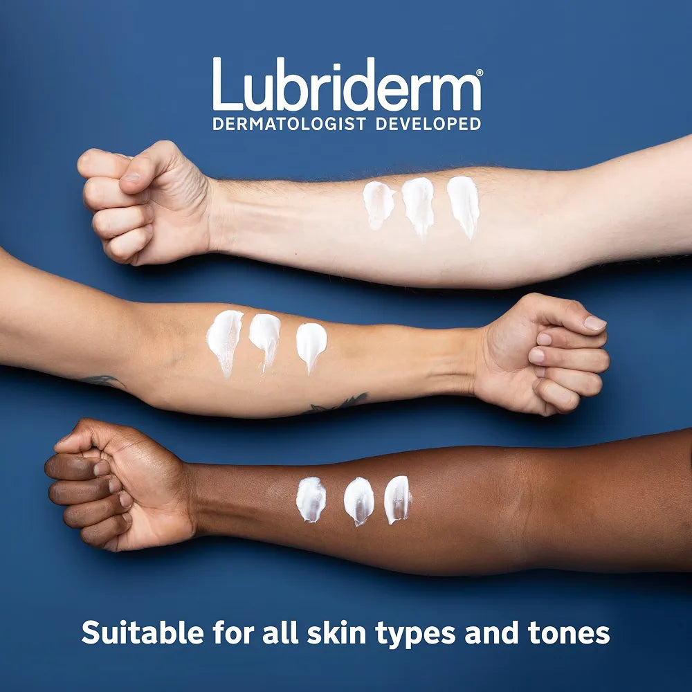 Lubriderm Daily Moisture Fragrance-Free Body Lotion with Pro-Ceramide, Shea Butter, and Glycerin for Dry Skin, 24 Fl Oz