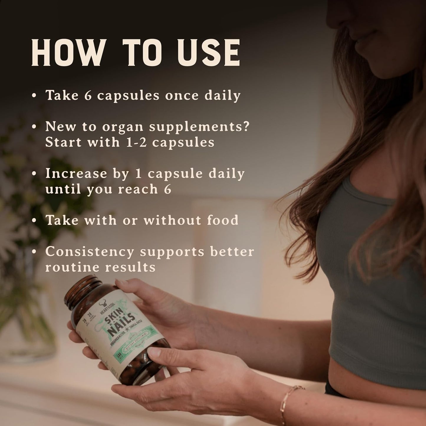 HEART & SOIL Joint Support Supplement, 180 Capsules | 100% grass fed & finished from regenerative cattle with trachea, scapula & bone marrow. Supports joint strength & mobility.