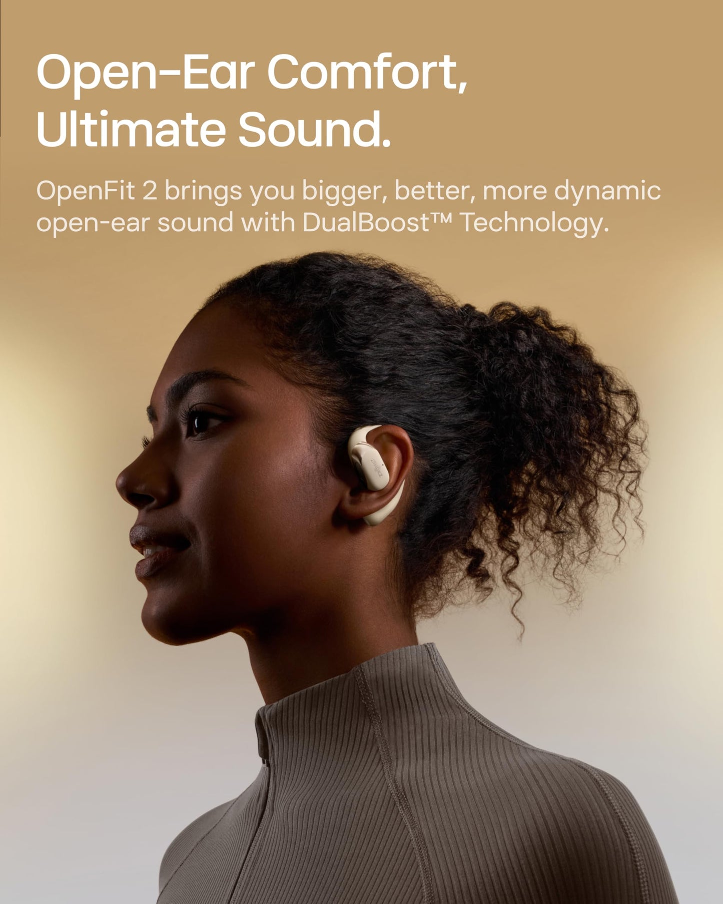 SHOKZ OpenFit 2+ Open-Ear Earbuds, Black, Dolby Audio,Wireless Charging | Soft Ear Hooks； IP55 Water-Resistant; USB-C Fast Charging；48H Playtime; Gym/outdoor/home use