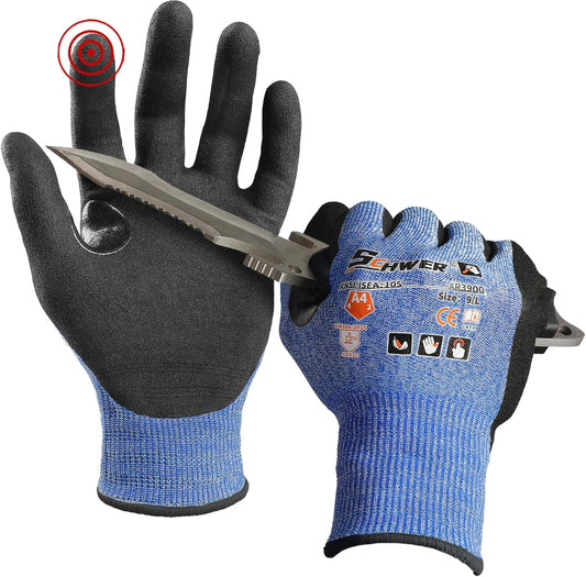 Schwer A4 AIR-SKIN Cut Resistant Work Gloves, Ultra Lightweight, AR3900, L | Precision Work, Ultra-Thin, 3D-Comfort, 18-Gauge, Reinforced Thumb, Strong Grip, Breathable, Touchscreen, Fishing, Gardening