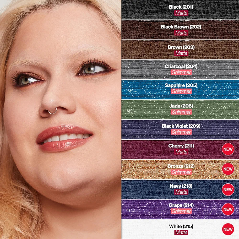 Revlon ColorStay Waterproof Eyeliner Pencil - 202 Black Brown, Long-Lasting Smudge-Proof Matte Finish with Built-In Sharpener
