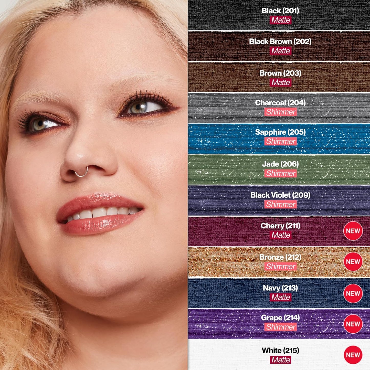 Revlon ColorStay Pencil Waterproof Eyeliner, Smudge-Proof, Eye Makeup with Built-In Sharpener, Long-Lasting, Matte Finish, 202 Black Brown, 0.01 oz | Waterproof pencil eyeliner with built-in sharpener. Smudge-proof, long-lasting, intense matte color.