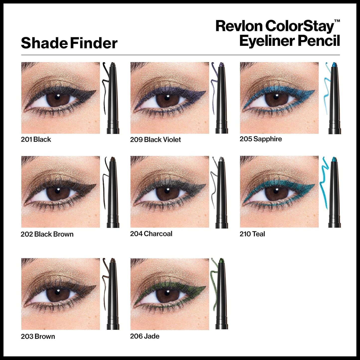 Revlon ColorStay Pencil Waterproof Eyeliner, Smudge-Proof, Eye Makeup with Built-In Sharpener, Long-Lasting, Matte Finish, 202 Black Brown, 0.01 oz | Waterproof pencil eyeliner with built-in sharpener. Smudge-proof, long-lasting, intense matte color.