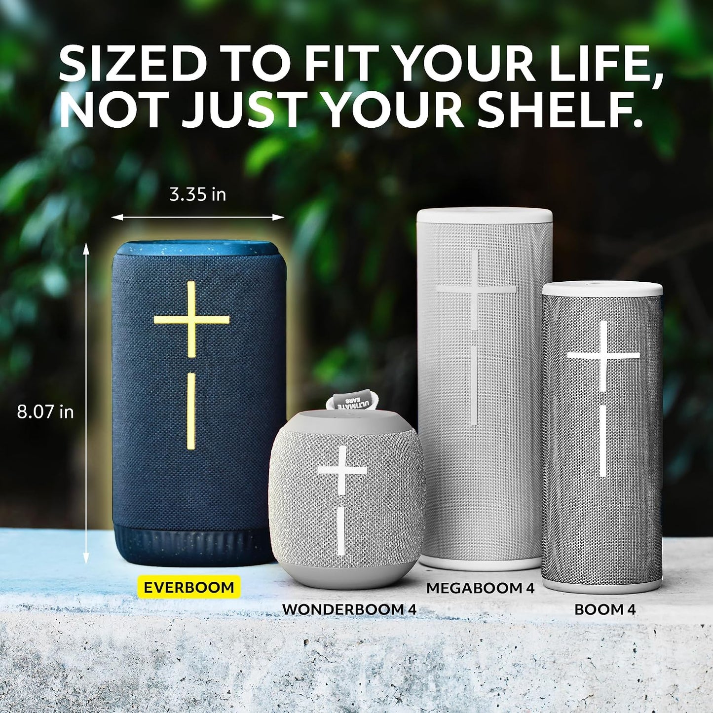 Ultimate Ears EVERBOOM Wireless Bluetooth Portable Speaker - Black | Big bass, immersive 360-degree sound, floatable, waterproof IP67, up to 20-hour battery, 180 ft (55 m) range, portable