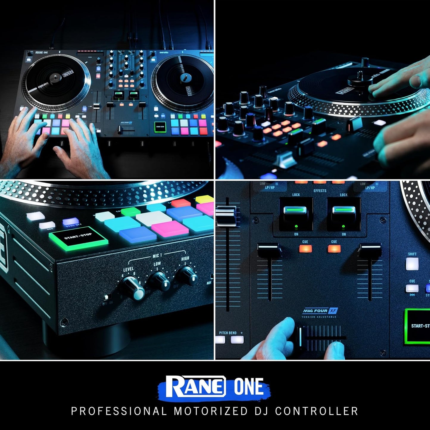 RANE SYSTEM ONE All-in-One Standalone Motorized DJ Controller with Engine DJ OS, Seamless Mixing on 2 Decks, Stems FX, Serato DJ Pro, XLR Outputs