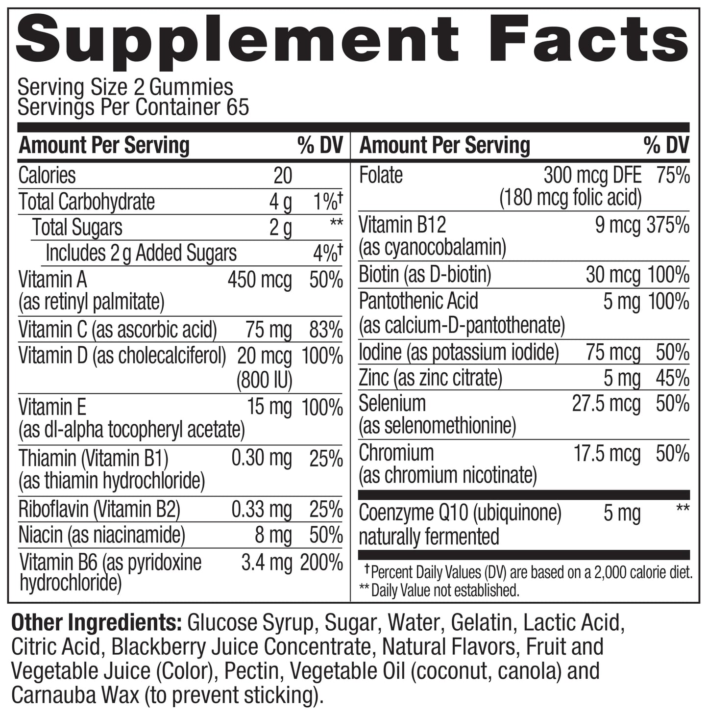OLLY Men's Multivitamin Gummy, Vitamins A, C, D, E, B, Zinc, Blackberry Flavor, 45 Day Supply - 90 Count