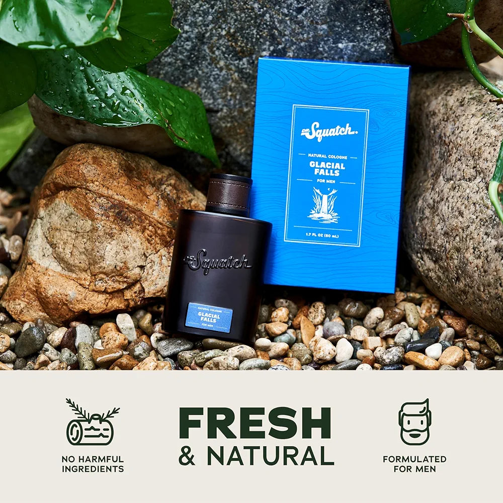 Dr. Squatch Glacial Falls Natural Cologne for Men with Scent-Lock Technology and Sustainably-Sourced Ingredients