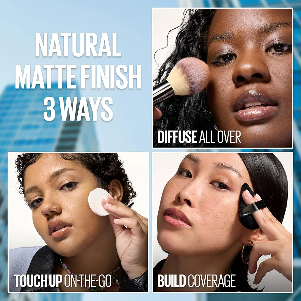 Maybelline Fit Me Matte + Poreless Pressed Face Powder, Oil-Control Setting Powder for Natural Finish, Coconut, 1 Count
