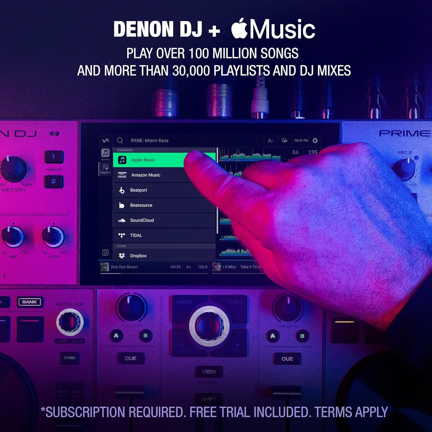 Denon DJ PRIME GO+ Standalone Portable DJ Controller | 2-Deck Mixer with Stem Separation, Wi-Fi, Bluetooth, Lighting Control, 7" Screen, and Battery