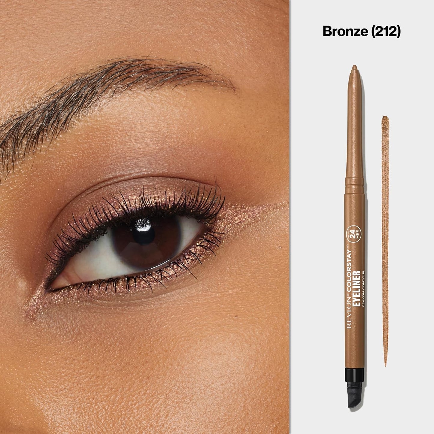 Revlon ColorStay Pencil Waterproof Eyeliner, Smudge-Proof, Eye Makeup with Built-In Sharpener, Long-Lasting, Matte Finish, 202 Black Brown, 0.01 oz | Waterproof pencil eyeliner with built-in sharpener. Smudge-proof, long-lasting, intense matte color.