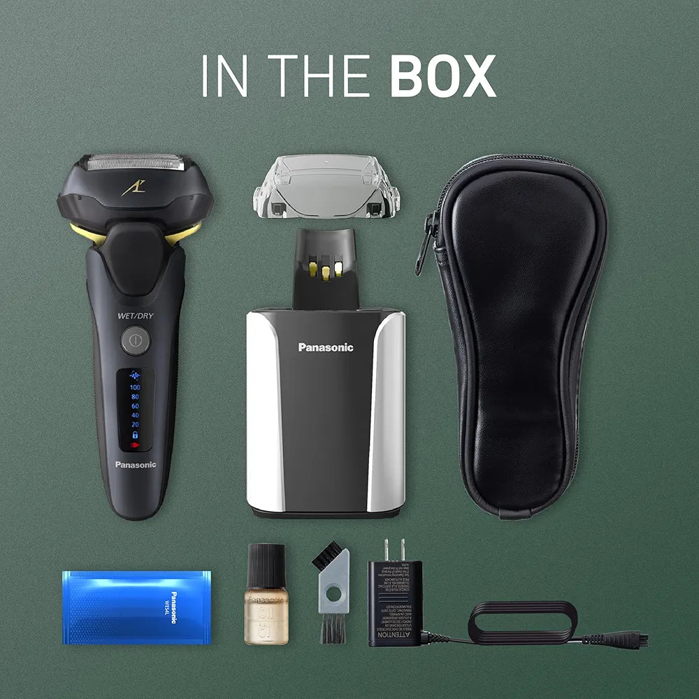Panasonic ARC5 Wet/Dry Electric Shaver for Men with Automatic Cleaning & Charging Station and Pop-Up Trimmer (ES-LV97-K, Black)