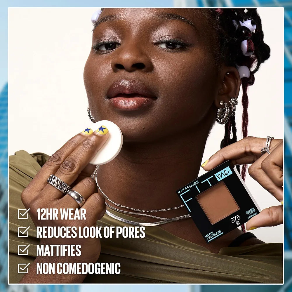 Maybelline Fit Me Matte + Poreless Pressed Face Powder, Oil-Control Setting Powder for Natural Finish, Coconut, 1 Count