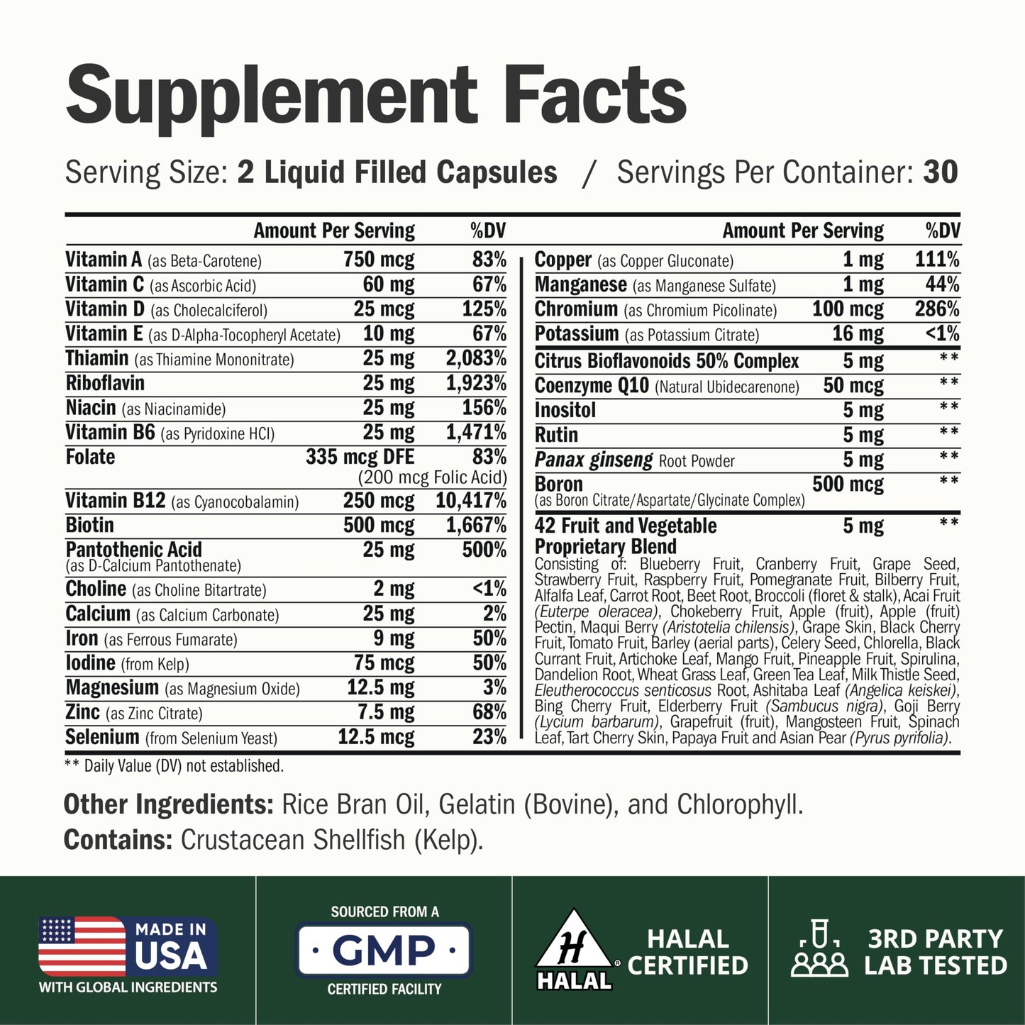 Vimerson Health Multivitamin for Men: Methylated B Vitamins, Chelated Minerals and Bioavailable D3 for Focus and Energy Support – Daily Mens Multivitamins and Multiminerals – 60 Capsules