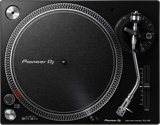 Pioneer DJ PLX-500 Direct Drive Turntable | Play and digitize vinyl, USB recording, DJ-style layout, phono/line output, dust-cover sleeve stand