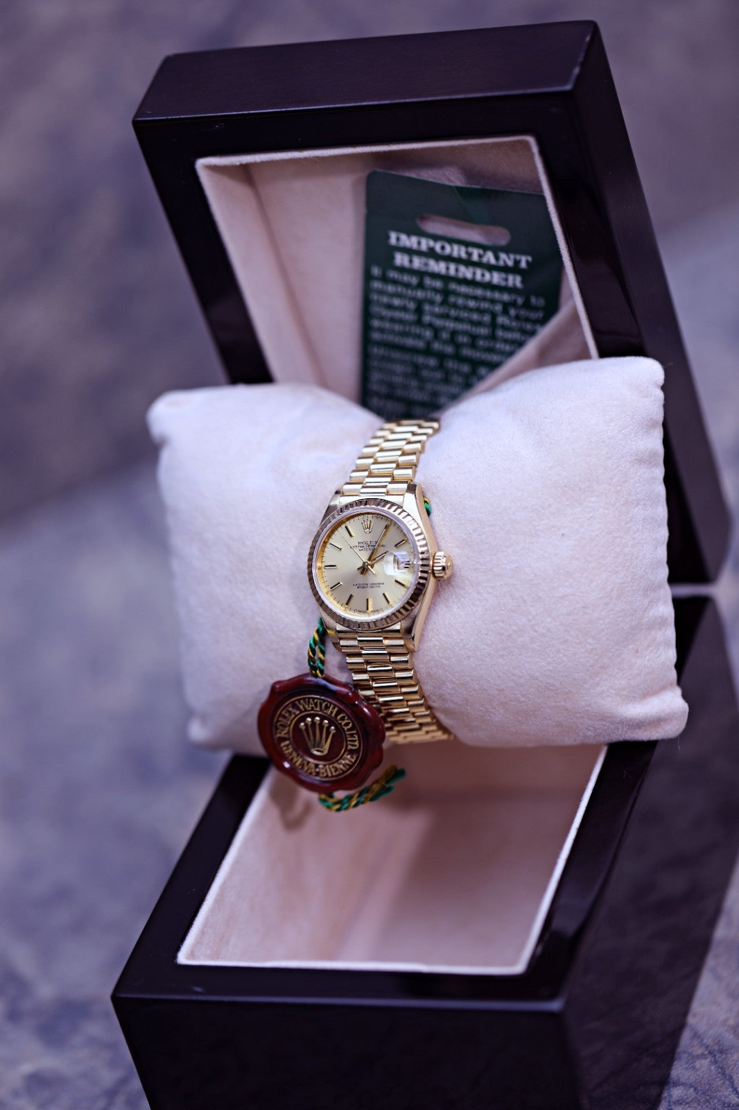 Rolex Lady-Datejust 69178 18k Yellow Gold President — Matching Punched Papers