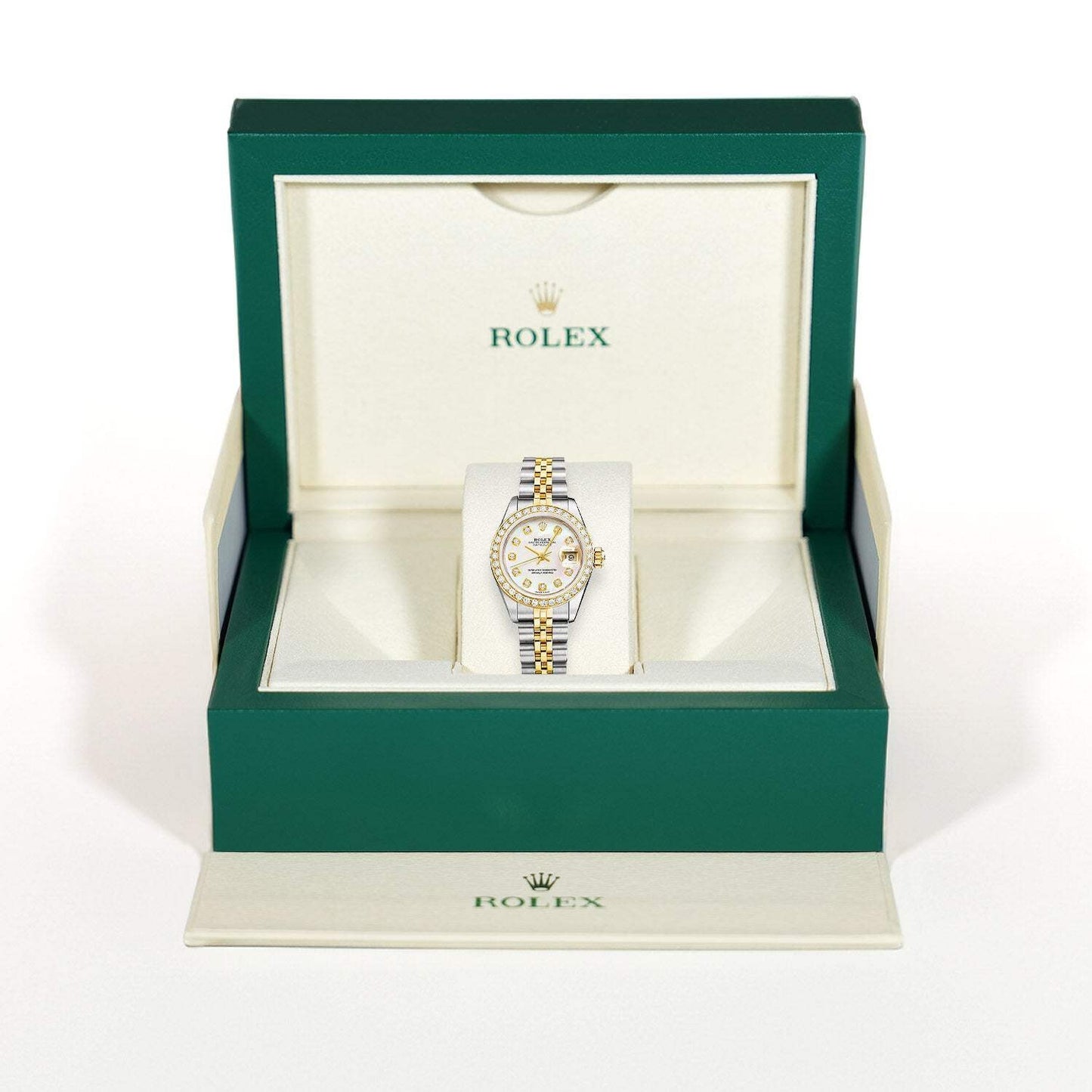 26mm Rolex Datejust 69173 18K Gold Diamond Mother of Pearl Dial Steel Woman's Wa