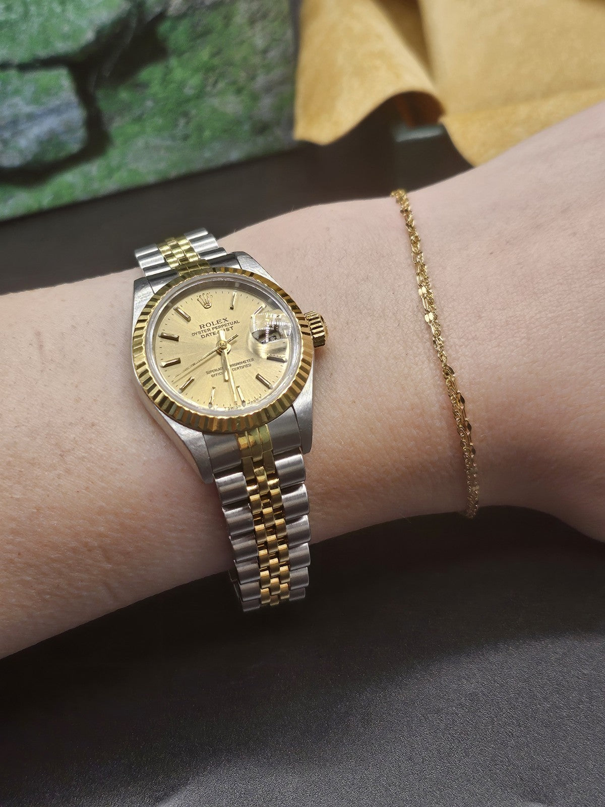 Vintage ROLEX 18K Gold/Stainless Steel Datejust  26MM Champagne Dial Perpetual