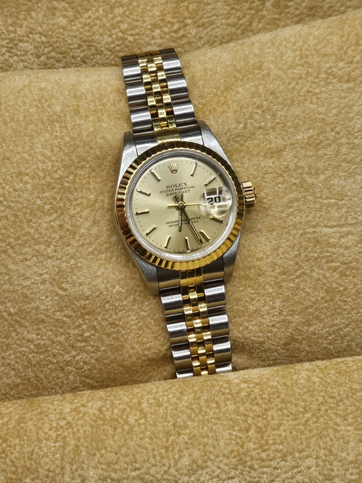 Vintage ROLEX 18K Gold/Stainless Steel Datejust  26MM Champagne Dial Perpetual