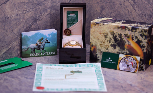 Rolex Lady-Datejust 69178 18k Yellow Gold President — Matching Punched Papers
