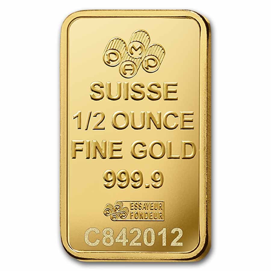 1/2 oz Gold Bar PAMP Lady Fortuna Veriscan®  (In Assay) .9999 Fine