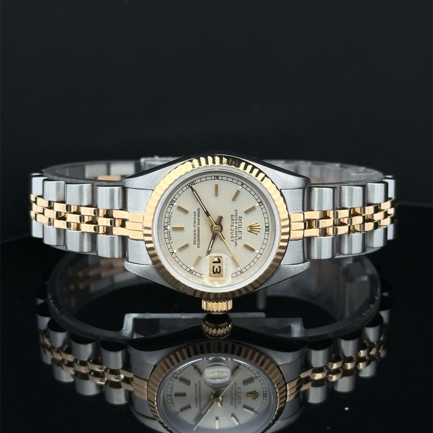 1991 Rolex Datejust Lady Silver Jubilee 69173 Steel & Yellow Gold