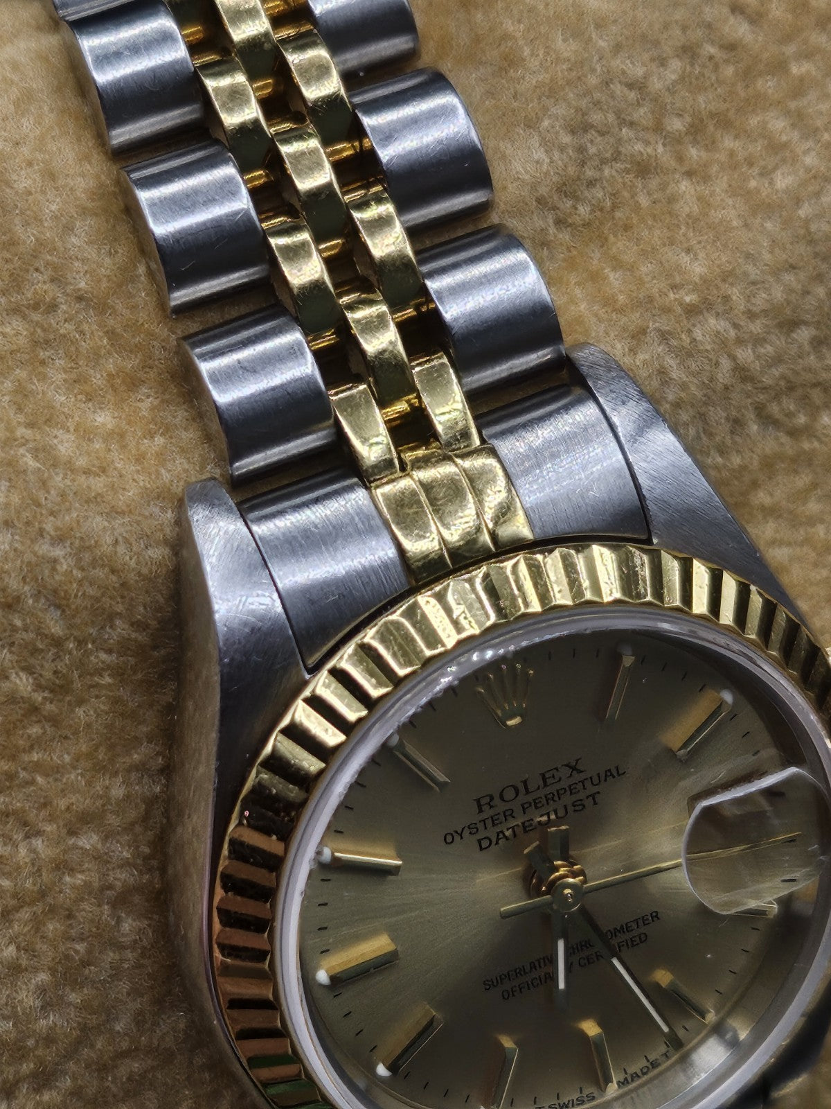Vintage ROLEX 18K Gold/Stainless Steel Datejust  26MM Champagne Dial Perpetual