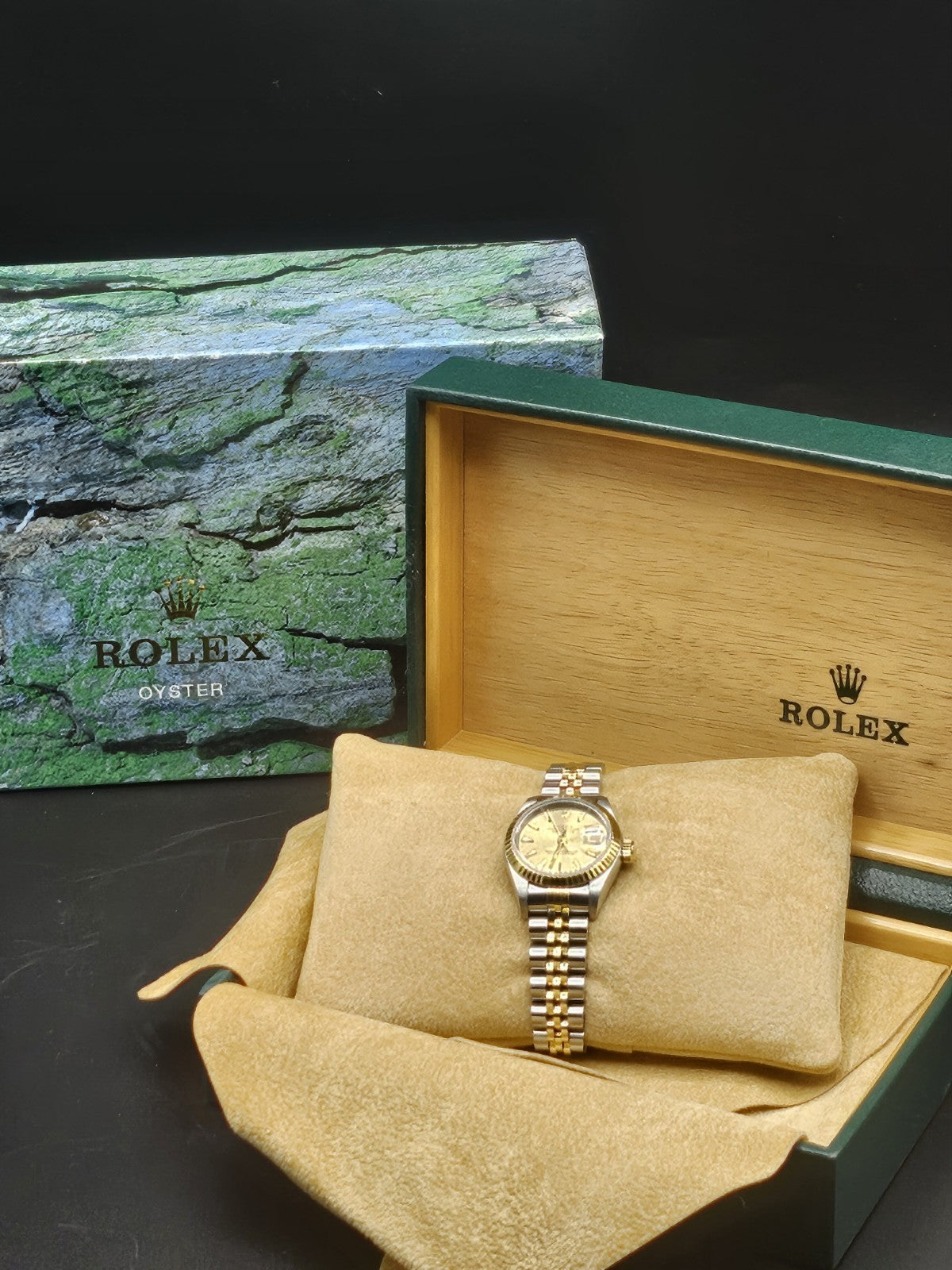 Vintage ROLEX 18K Gold/Stainless Steel Datejust  26MM Champagne Dial Perpetual