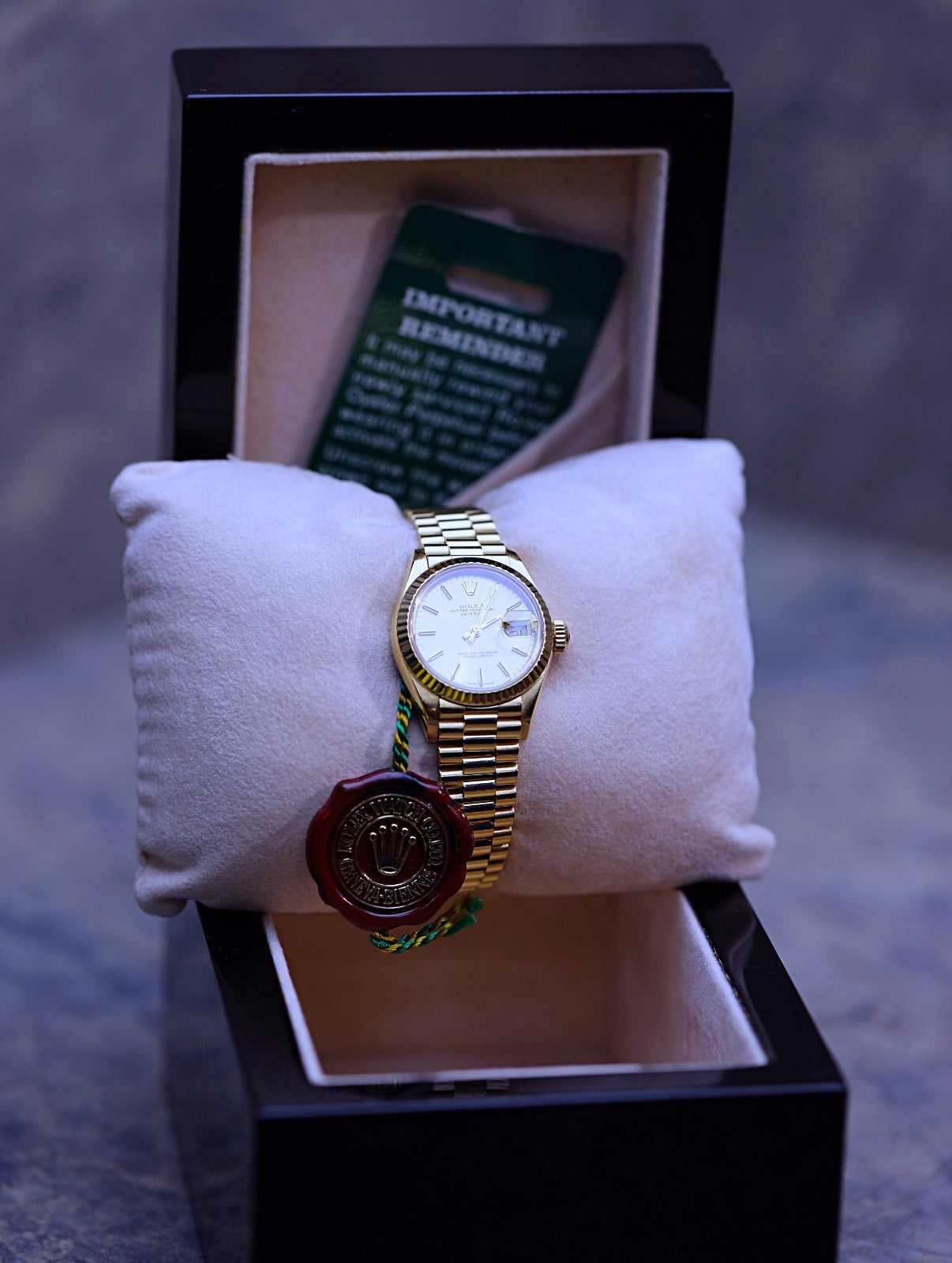 Rolex Lady-Datejust 69178 18k Yellow Gold President — Matching Punched Papers